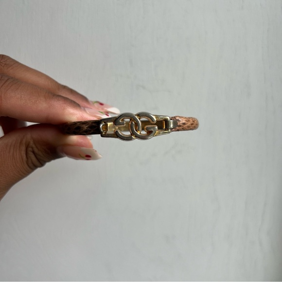 Authentic Vintage Brown Gucci Snakeskin Bangle Bracelet - Picture 7 of 7